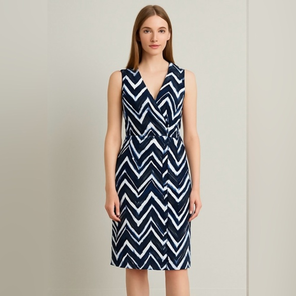 Le Chateau Chevron Wrap Dress Size Small